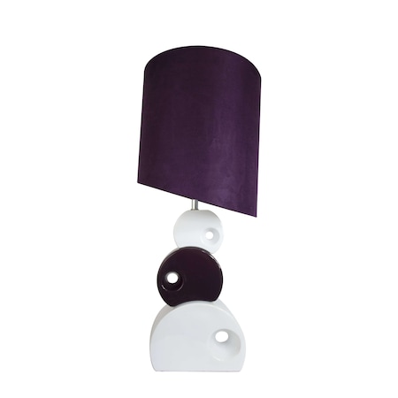 Purple And White Stacked Circle Ceramic Table Lamp